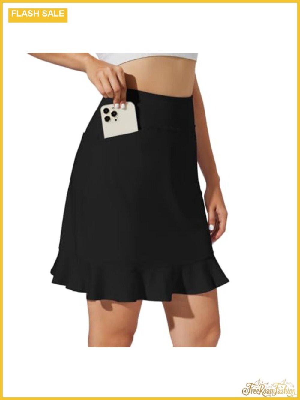 Ruffled Hem Skort Built-in Shorts High Waisted Golf Tennis Athletic